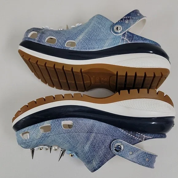 Mega Crush Denim Clog Crocs Classic Women’s - Picture 10 of 13
